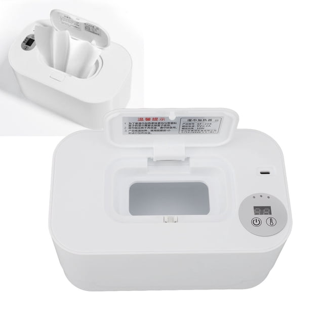 TOALLIABAS Dispensador de Toallitas Húmedas para Bebés Baby, Calentador de Toallos de Pañales Portátiles con Luz Nocturna y Temperatura, Puerto USB, Calefacción de Termostato
