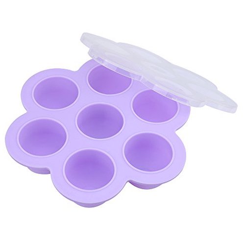 C-Mall Moule en Silicone pour Morsure d'Œuf Instantané – pour Pot Instantané et Autocuiseurs, Récipient Alimentaire Réutilisable avec Couvercle (Violet)