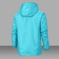 thumbnail image 3 of Kmdttou Men's Waterproof Rain Jacket with Hood Lightweight Active Outdoor Raincoat with Removable Hood Sky Blue 3XL, 3 of 5