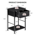 thumbnail image 4 of DSSTYLES Nightstand with Drawer and Shelf, Wood End Table Side Table Beside Table Nightstands for Bedroom Living Room College Dorm, Black, 4 of 9