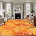 thumbnail image 2 of Orange Tropical Leaf Large Area Rugs for Bedroom Living Room, Soft Non Slip Carpet Bedside Rug, Summer Palm Leaves Botanical Rectangular Floor Cover Kitchen Accent Rug 8'x10' for Dining Room/Office, 2 of 9