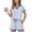 B-Blue, variant on Womens 2 Piece Outfits Solid Color Sweatsuits Sets Lapel Short Sleeve Half Zip Oversized Sweatshirt & Lounge Shorts Tracksuit