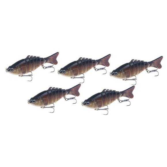 Almencla 5 Pieces Fishing Lures Slow Sinking Swimming Lures for Crappie Pike Bluegill