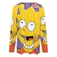 thumbnail image 5 of Simpsons Womens T Shirts V Neck Long Sleeve Tops Causal Loose Summer T-Shirts 4XL, 5 of 7