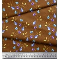 thumbnail image 3 of Soimoi Brown Cotton Duck Fabric Flower & Leaves Watercolor Print Fabric by the Yard 42 Inch Wide, 3 of 3