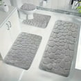 thumbnail image 2 of BVXEEP Bathroom Rugs Set, 4 Pack Bathroom Rug Set of 4Memory Foam Bath Mat Toilet Mat Soft Absorbent Thick Rug Non-Slip Backing Universal Machine Washable, 2 of 7