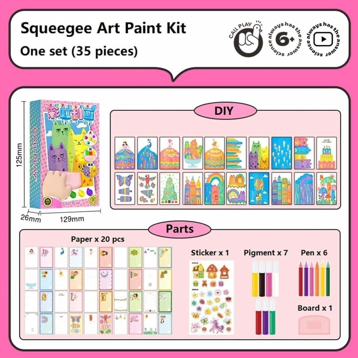 Convergei 20PCS DIY Rainbow Scratch Art, Magic Dot Paint Paper Set Notebook, Squeegee Painting Kits, Handmade Graffiti Color Scratch Craft Sets, with Paints, Squeegees, Stickers(2sets)