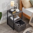 thumbnail image 3 of VECELO Nightstand with Drawer, Industrial End Table Sofa Side Table for Bedroom Living Room Office, Charcoal Gray, 3 of 8
