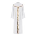 thumbnail image 3 of RUNQHUI Women's Robe Metallic Collar Church Choir Robe Flared Sleeve Cassock for Priest Performance White S, 3 of 4