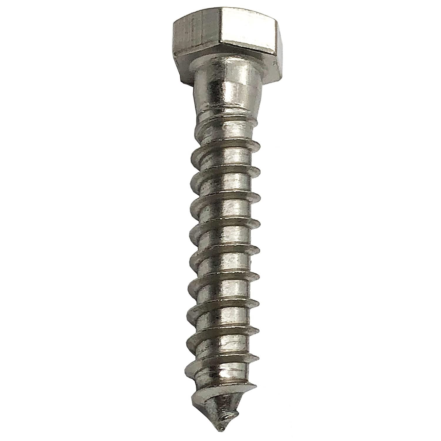 EP Hex Lag Screws, Stainless Steel, 3/8" x 3", 50 Pack