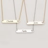 Anavia Personalized Heart Name Necklace Gift for Mom Silver Women's Heart Custom Bar Stainless Steel Engravable Couples Gift for Girlfriend Wife Name Necklace Birthday Day Gift Box Ships Next Day