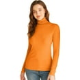 thumbnail image 1 of XINQIHANG Women Turtleneck Tops Long Sleeve Fine-Ribbed Lightweight Stretch Base Layer Shirts, 1 of 4