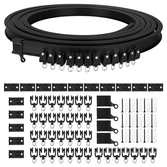 Multipurpose 5 Meter Ceiling Mount Curtain Rails with Rollers Set for Privacy and Window Home and Office