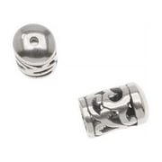 Antiqued Silver Plated Bead/Cord End Caps Openwork Vine Pattern 10.5x6.5mm (2)