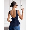 thumbnail image 3 of Blusa Sin Mangas Con Lazo En La Espalda Azul Marino Para Mujer, 3 of 21