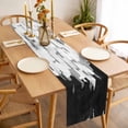 thumbnail image 3 of Black White Table Runner - 72 Inch Long, Kitchen Dining Table Runner Dresser Scarves, Abstract Graffiti Paint Country Retro Tribal Farmhouse Decor for Coffee Tables Wedding Party Banquet, 3 of 8