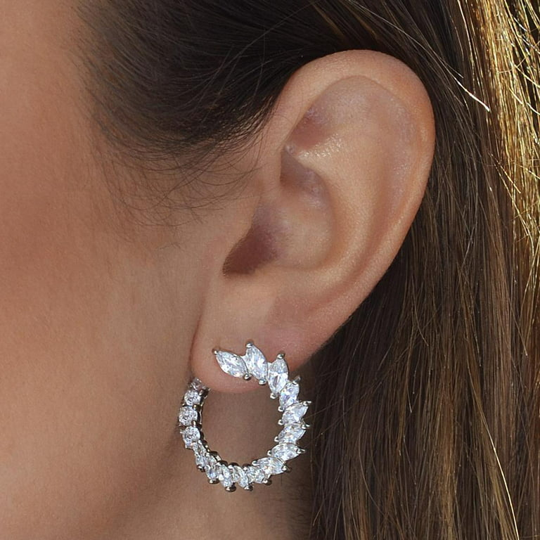 Round Hoop Earring | Shimmering Silver Earring