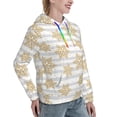 thumbnail image 6 of Lsque Gold Snowflake Pattern Casual Women's Hoodie,Hooded Sweatshirt with Kangaroo Pocket,Pullover Hoodie with Eye-catching Drawstrings-X-Large, 6 of 7