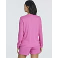 thumbnail image 4 of 2 Pack: Women's Ribbed Knit Long Sleeve Top and Shorts Pullover Lounge Pajama Set (Available In Plus Size), 4 of 6