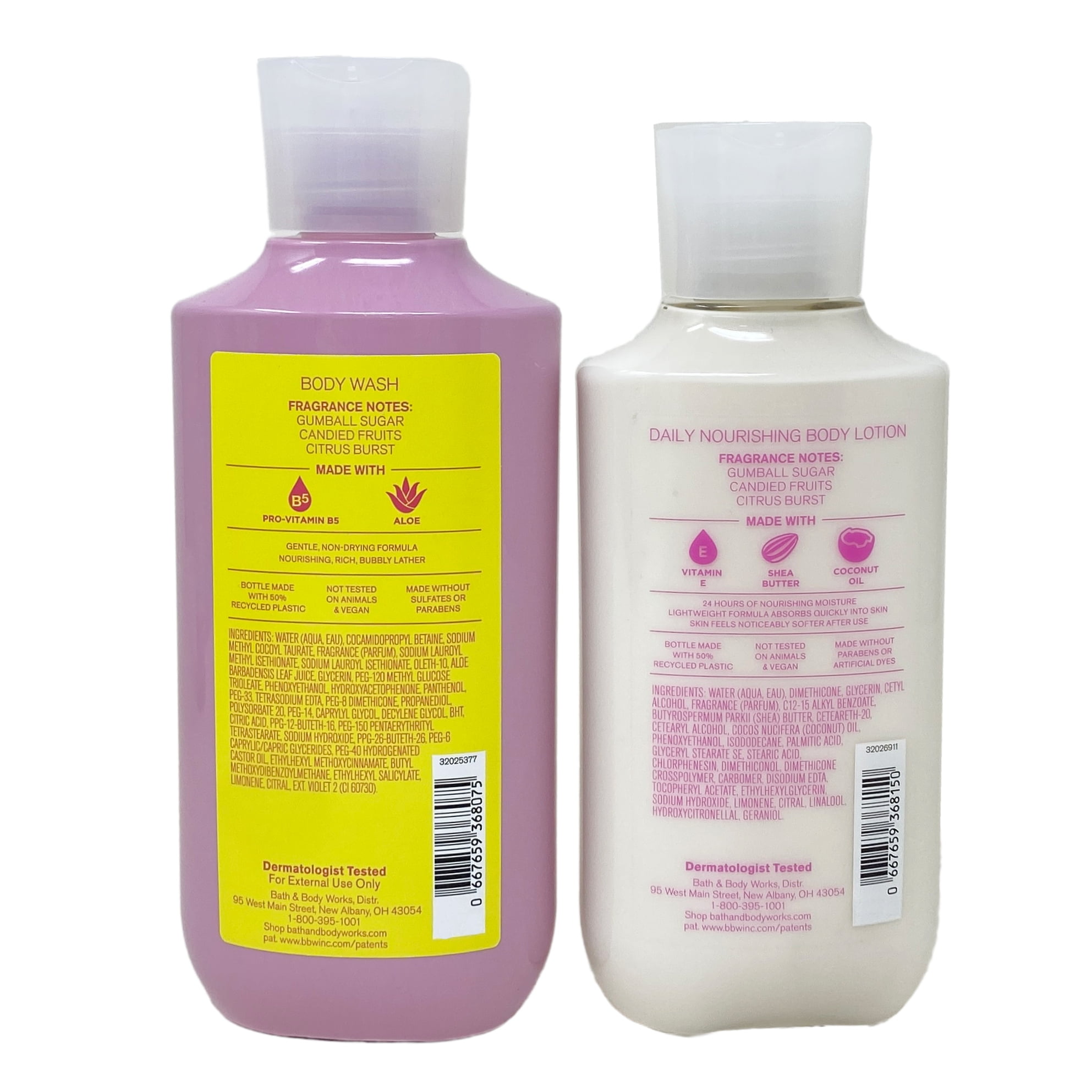 Bath & Body Works Bubble Gum Pop Body Wash and Body Lotion Duo Set with a Clay Baby Bar Soap - Full Size