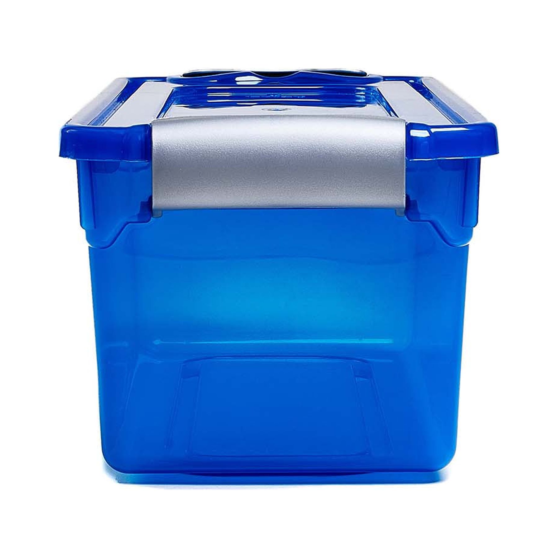 Homz 1.8 Gallon Plastic Storage Container, Blue and Clear - image 4 of 5