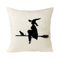 thumbnail image 2 of Mashaouyo Clearance Digital Printed Halloween Witch Silhouette Series Linen Cushion Home Cushion Core Not Included, 2 of 4