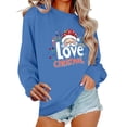thumbnail image 6 of Women's Festive Sweatshirt with Santa Claus and Lettering Print Round Neck Hoodless Loose Comfort Wear, 6 of 6
