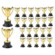 thumbnail image 3 of 24 mini trofeos dorados de plástico para premios y decoración de regalos para niños de jardín de infancia con base negra., 3 of 4
