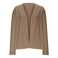 thumbnail image 3 of Cardigan for Women V Neck Open Front Casual Sweater Versatile Long Sleeve Solid Thin Shrug Top Slim Fit Shrugs for Women Khaki M, 3 of 5