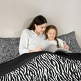thumbnail image 5 of Manfei Retro Zebra Print Full Size Comforter Sets,Vintage Farmhouse Striped Bedding Comforter Set,White Black Bedding Sets For Girl Boy,Breathable Home Decor Reversible,3-Piece, 5 of 8