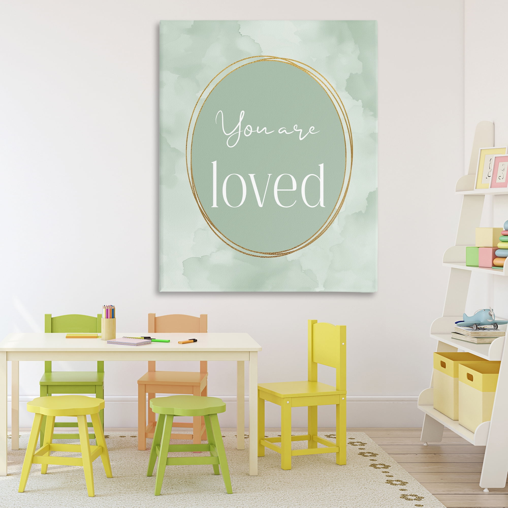 Stupell Industries Green Golden Affirmation Canvas Wall Art, design by Christine Simpson Art