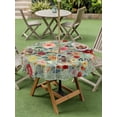 thumbnail image 4 of Outdoor Tablecloth with Umbrella Hole and Zipper, Sage Green Floral Waterproof Patio Tablecloth for Dining Round 54'', Spring Flowers Leaves Farmhouse Wipeable Table Cover for Picnic BBQ Party Patio, 4 of 9