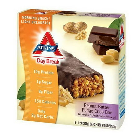Atkins Day Break Peanut Butter Fudge Crisp Bar - 1.2 Oz, 5 / (World's Best Peanut Butter Fudge)