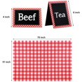 thumbnail image 2 of 2 Pieces Red and White Gingham Checkered Table Covers Plastic Picnic Rectangle Tablecloth 51 x 72 Inch with 16 Chalkboard Tent Cards for Party Decoration, 2 of 7