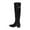 Black, variant on Rokment Womens Slouchy Thigh High Boots Fashion Winter Fall Leather Pointed Toe Chunky Mid Heel Wide Calf over The Knee Dress Tall Boots Black Size 6