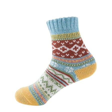 

TANGNADE Women Casual Colorful Ethnic Style Knitted Socks