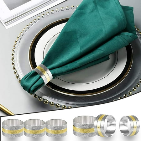 

Shpwfbe For Party Festivals Rings Napkin Metal Dinners Weddings Buckle 6PC ，Dining Bar kitchen gadgets
