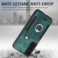 thumbnail image 4 of Allytech Galaxy S22 Case Wallet, RFID Blocking Multiple Cards Slots Ring Holder Stand Shockproof Protective Hand Wrist Wallet Case Cover for Samsung Galaxy S22 - Green, 4 of 13