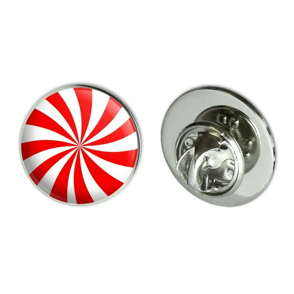 Peppermint Swirl Metal 0.75" Lapel Hat Pin Tie Tack Pinback