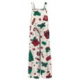 thumbnail image 5 of Women's Christmas Printed Jumpsuit - Loose Casual Versatile Romper, Dark Green Size L, 5 of 6