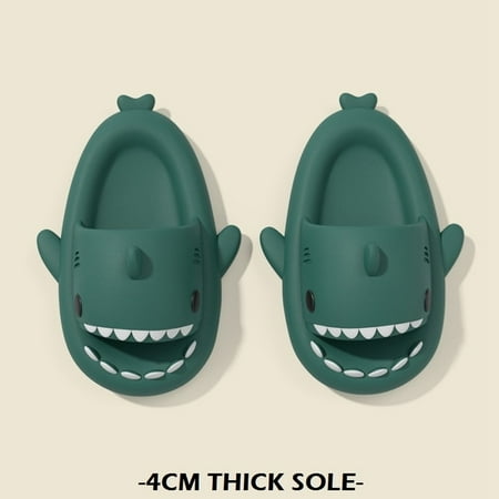 

QWZNDZGR 4cm Soft Women Man Shark Slippers Summer Beach Flip Flops Non-Slip Cute Couple Outdoor Cool Indoor Household Funny Shark Slides