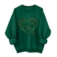 thumbnail image 6 of Craaazy Women's Round Neck St Patrick's T-shirts Long Sleeve Tops, 6 of 7