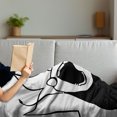 thumbnail image 3 of Humor Soft Flannel Fleece Throw Blanket, Happy Stick Meme Troll Face Cheerful Expression Digital Modern Design, Cozy Plush for Indoor and Outdoor Use, 70" x 90", Black and White, by Ambesonne, 3 of 5