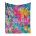 thumbnail image 1 of Geometric Soft Flannel Fleece Blanket, Abstract Blurry Image of Squares Lines Ombre Like Mosaic Honeycomb Grid Art Print, Cozy Plush for Indoor and Outdoor Use, 50" x 60", Multicolor, by Ambesonne, 1 of 6