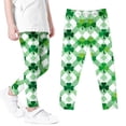 thumbnail image 7 of Auroural Girls Leggings Size 6-7 Girls St. Patrick's Day Printed Pants High Waist Stretchy Soft Tights 6 Years Green, 7 of 7