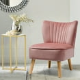 thumbnail image 5 of Gymax 2PCS Accent Chair Leisure Chair Single Sofa Armless w/ Wood Legs Pink, 5 of 10