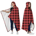 thumbnail image 2 of Wearable Blanket,Red and White Checkered Pattern Hooded Wearable Flannel Blanket for Adults & Teens,Winter Poncho Shawl Wrap Cape Cozy Anti-Pill,60"x80", 2 of 5
