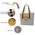 thumbnail image 3 of Mosiso Laptop Tote Bag for Women, 15.6 inch PU Leather Shoulder Handbags Large Capacity Work Business Travel Briefcase Handbag School Everyday Tote Bag with Bowknot, Yellow, 3 of 7