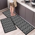 thumbnail image 3 of Alfombra de cocina de poliéster impermeable y resistente al aceite, alfombra de baño antideslizante estampada, alfombra suave para el piso del dormitorio, alfombra para la sala de estar, alfombra de c, 3 of 5