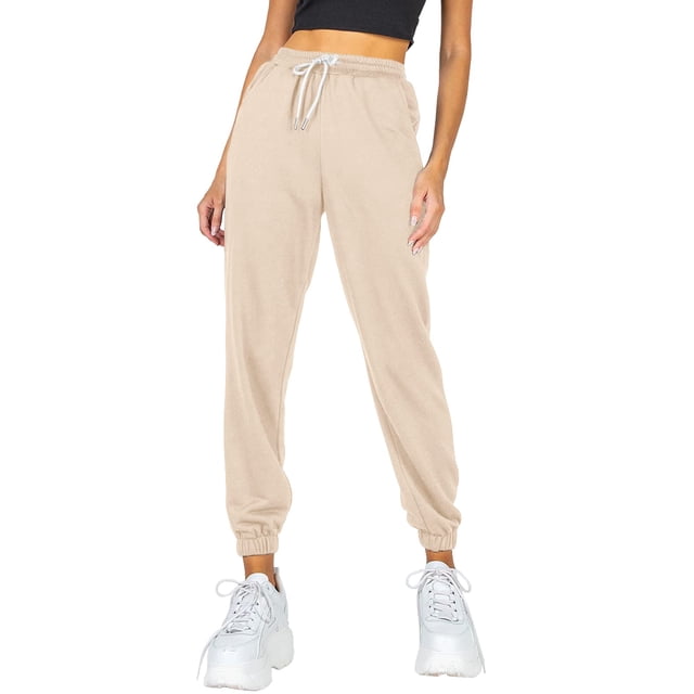 Pantalones deportivos AUTOMET para mujer con parte inferior ceñida, color albaricoque, XXL